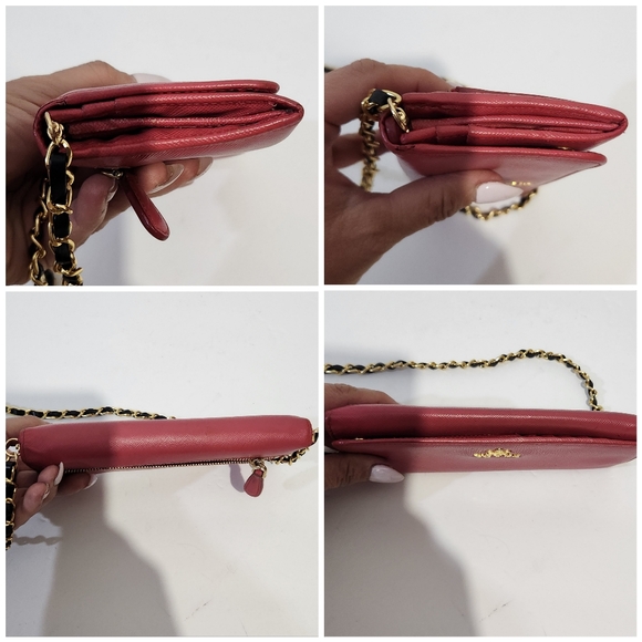 Prada Authentic saffiano leather  pink red long wallet - Picture 4 of 15